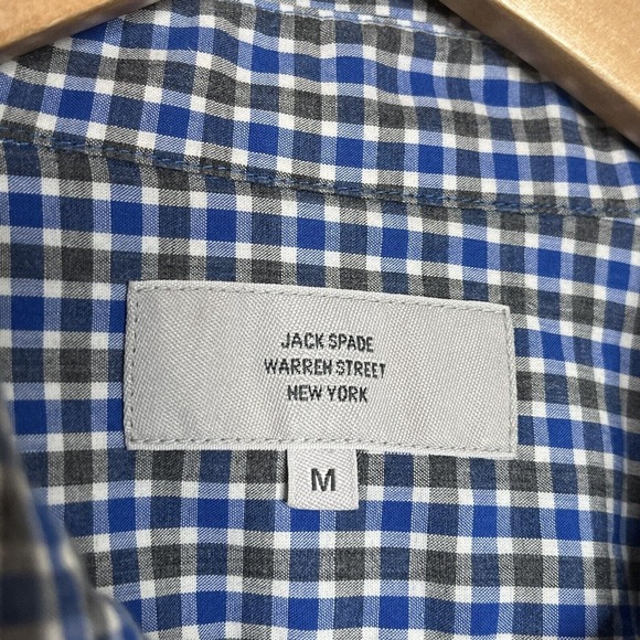 Jack Spade Plaid Button Up Long Sleeve Shirt Blue Mens Size M Work Office Dress - Picture 5 of 8